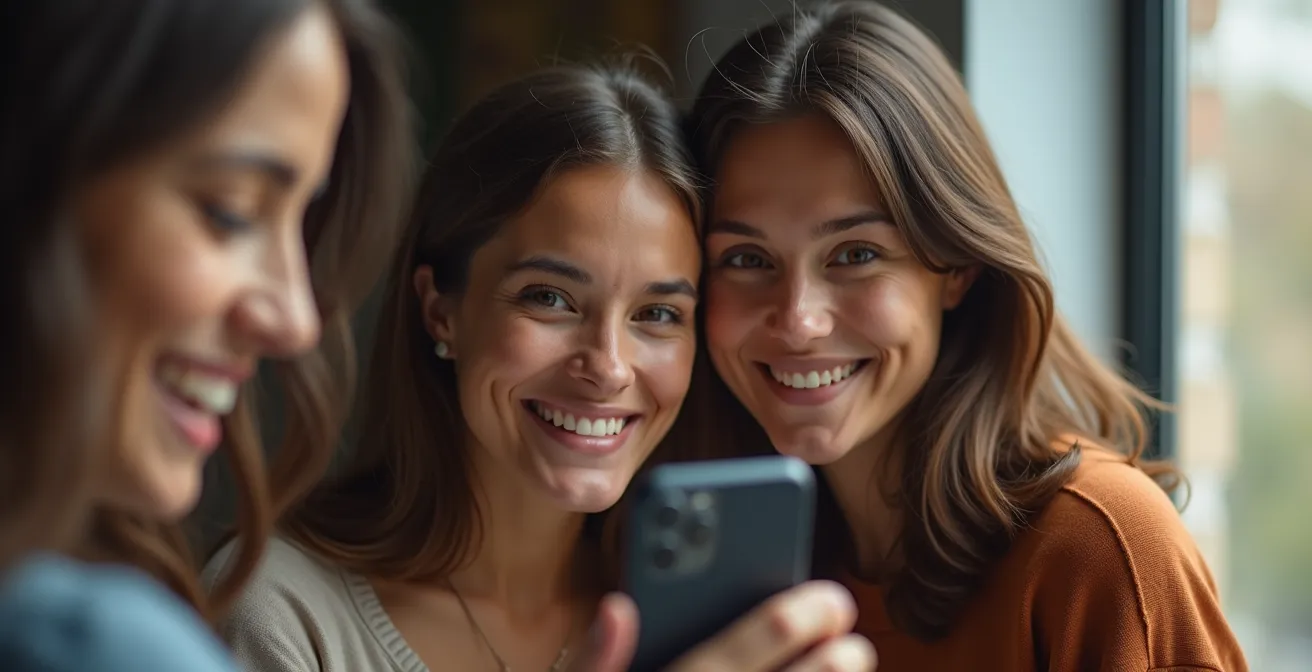 Photographe et modèle échangeant leurs rôles avec sourires complices